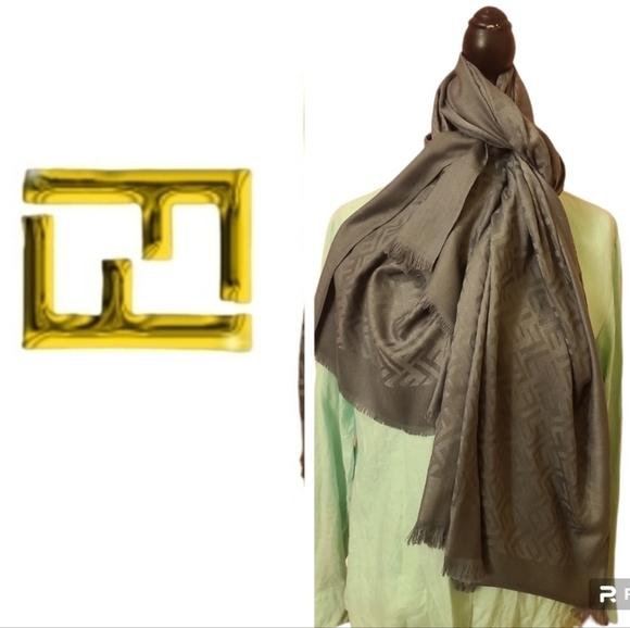 🧧 Fendi Zucca Silk & Cashmere Shawl🎗+GIFT(copy) - Picture 14 of 16